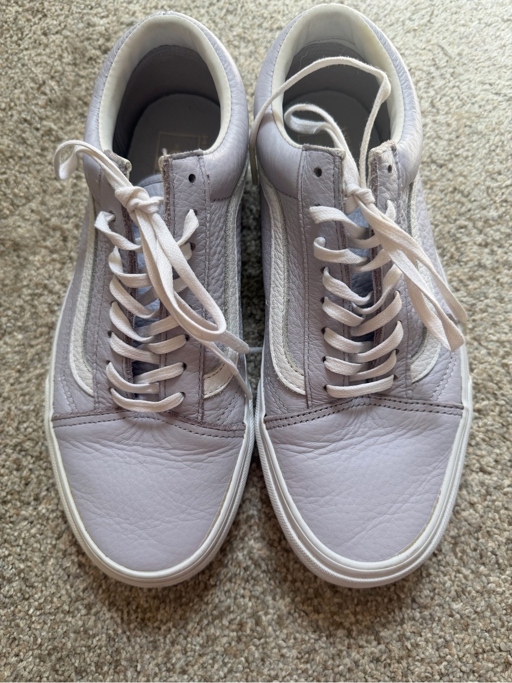 Women's Leather Vans Sneakers in Light Lavender